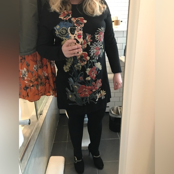 Zara printed rubberized floral print dress - Picture 2 of 2